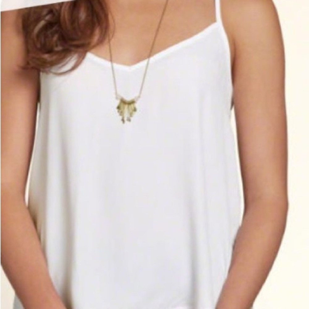 Hollister White Spaghetti Strap V-Neck Cami